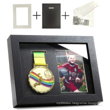 Amazon High Quality 6x8 inch Black Memory Square wood shadow Medal Display frame Case for Gymnastics